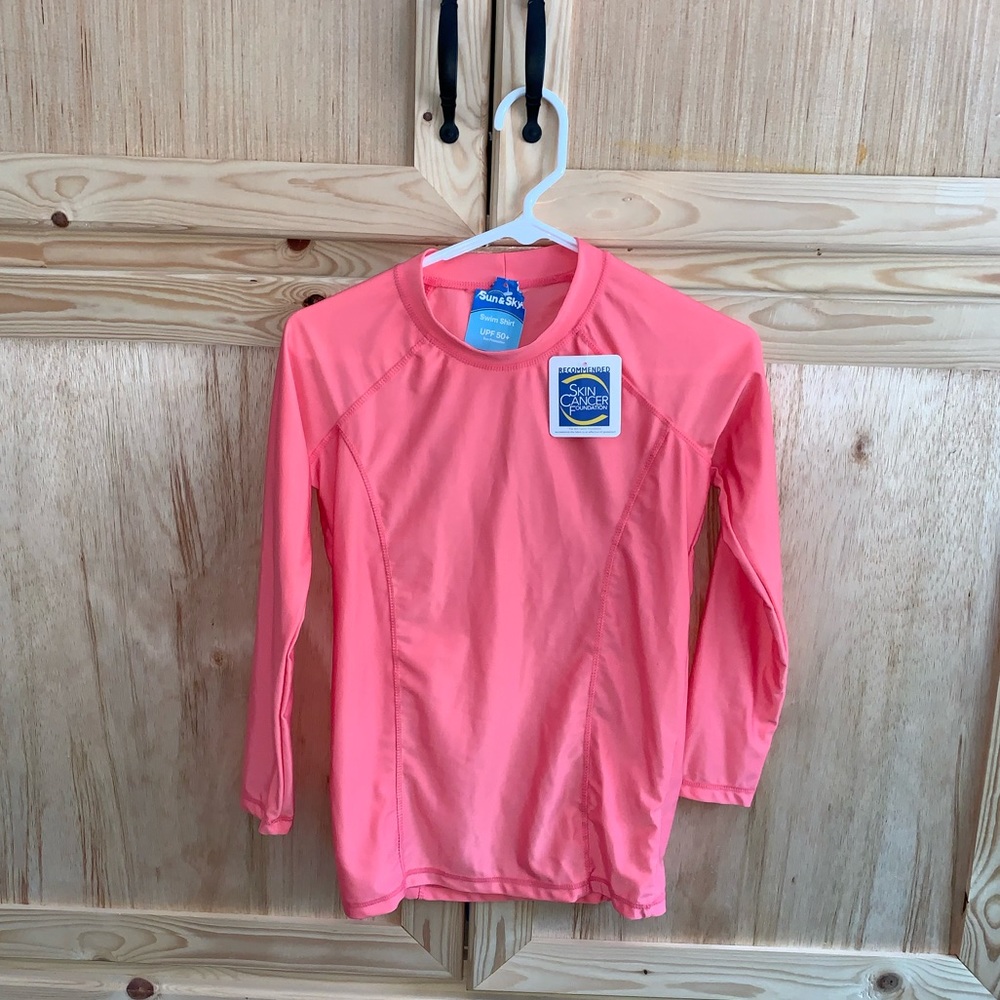 Sun & Sky pink swim shirt size L 14-16